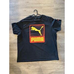 Puma Men Black Short Sleeve Graphic T Shirt Logo Size XL